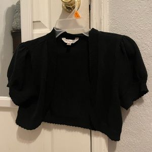 Short Sleeve Black Shrug